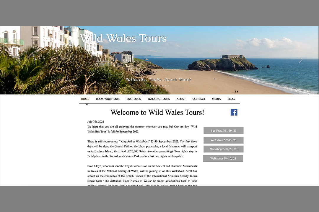 Website design for local travel company